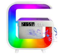 Fiorky -Parleur de Chargement sans Fil, réveil, Parleur Compatible, Bureau Multifonction, Changement de Couleur RVB, Lampe de Chargement USB pour Chambre à Coucher, Salon