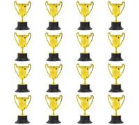 Fiorky Petites Coupes de trophée d'or :16 Mini trophées pour Enfants, Coupes de trophée d'or en Plastique,Coupe de trophée de Participation en Or pour Cadeaux de fête,récompenses,Accessoires