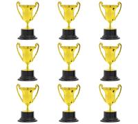 Fiorky Petites Coupes de trophée d'or : 9 Mini trophées pour Enfants, Coupes de trophée d'or en Plastique,Coupe de trophée de Participation en Or pour Cadeaux de fête,récompenses,Accessoires