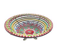 Fiorky Plateau de Service en Diamant à Faire soi-même, Peinture Artistique au Diamant, Design créatif, Plateau en Bois Peint à la Main, Assiette à dîner, Peinture Artistique au Diamant
