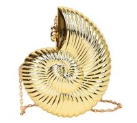 Fiorky Pochette en acrylique scintillant pour femme en forme de conque, sac à main élégant, sac à bandoulière avec sangle en chaîne pour femme, sac à main à paillettes pour mariage, cocktail