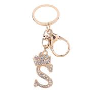 Fiorky Porte-clés Lettre Initiale avec Couronne Lettre en Métal Porte-clés Strass Clouté Alphabet Porte-clés Cristal Brillant Porte-clés pour Breloque de Sac