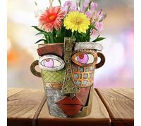Fiorky Pot de Fleurs Abstrait avec Visage de beauté - Pots de Fleurs Abstraits Faits à la Main en résine de beauté brutaliste - Plante Verte en Pot - Panier de Fleurs pour la Maison, l'art