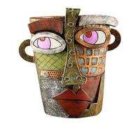 Fiorky Pot de fleurs abstrait en forme de visage abstrait, pot de fleurs en résine abstraite, pot de fleurs amusant et coloré pour plantes d'intérieur et d'extérieur, décoration de chambre, salon,