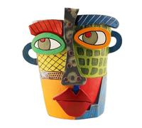 Fiorky Pot de fleurs abstrait en forme de visage abstrait, pot de fleurs en résine abstraite, pot de fleurs amusant et coloré pour plantes d'intérieur et d'extérieur, décoration de chambre, salon,