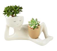 Fiorky Pot de Plante Mignon, Personne Nue relaxante Tenant Un Pot de Fleurs, Pot Succulent Amusant avec Trou de Drainage, vases corporels pour décoration de Pot de pénis, Pot de succulente/c