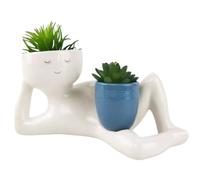 Fiorky Pot de Plante Mignon, Personne Nue relaxante Tenant Un Pot de Fleurs, Pot Succulent Amusant avec Trou de Drainage, vases corporels pour décoration de Pot de pénis, Pot de succulente/c
