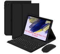 Fiorky pour Smsung Galaxy Tab A9 Plus 11 Pouces étui avec Housse de Clavier Compatible Bluetooth Veille/réveil Automatique Clavier BT détachable avec Porte-Crayon Housse Cuir avec Souris
