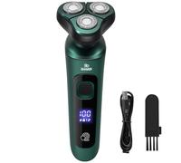 Fiorky Rasoir de électrique pour hommes Rasoir flottant étanche à trois têtes avec affichage numérique Tondeuse sans fil indolore Rasage du visage Rasoir à barbe Rasoir portable (ensemble s