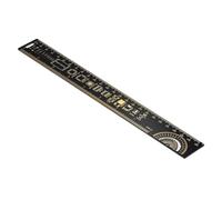 Fiorky Règle PCB R-4 plaquée or 15 cm, 20 cm, 25 cm, règle multifonctionnelle pour circuit imprimé, résistance à 180 degrés, puce de condensateur IC, diode SMD, transistor (15 cm)