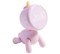 Fiorky Réveil numérique LED avec veilleuse Rechargeable for USB Réveil Licorne LED Mignon 3 sonneries Réveil LED pour Enfants 1200 mAh Kawaii Cadeau d'anniversaire pour Enfants