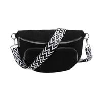 Fiorky Sac fourre-tout en velours côtelé pour femme, grand sac à bandoulière avec fermeture éclair et poches, sac banane tendance, large sangle de guitare, sac à bandoulière élégant pour