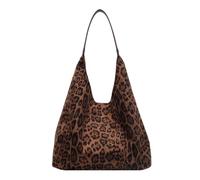 Fiorky Sac fourre-tout pour femme, grand sac à bandoulière en daim, imprimé léopard, fermeture magnétique, sac à main et sac à main tendance pour le travail, les voyages, l'université