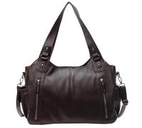 Fiorky Sac fourre-tout pour femme, sac à bandoulière avec multi-poches, sac à bandoulière en cuir PU avec fermeture éclair, sac à bandoulière rétro, sac à bandoulière tendance pour femme