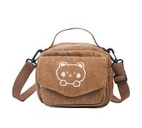 Fiorky Sacs à bandoulière pour filles et femmes avec poche à rabat automne-hiver, sac à main brodé ours pour femme, sac à bandoulière pour étudiantes pour le shopping, les voyages, l'école
