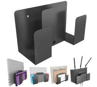 Fiorky Support Mural Universel en métal Double Couche pour Bureau et Chevet pour 2 apforeils d'une épaisseur < 4 cm Support Mural pour Ordinateur Portable, Tablette, Clavier