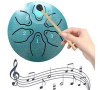Fiorky Tambour à pluie de 7,6 cm à 6 notes en acier - Instrument de musique à percussion pour yoga, méditation, éducation musicale - Cadeau unique pour adulte - Avec sac