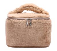 Fiorky Trousse de Maquillage Mignonne en Peluche pour Femme, Sac de Rangement gonflé avec poignée, Trousse de Toilette Mignonne, Grande Pochette Douce pour Soins de la Peau, Salle de Bain