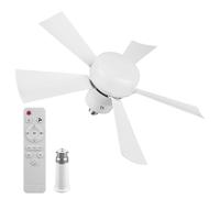 Fiorky Ventilateur de douille avec télécommande ventilateur de plafond amovible avec lampe sans fil pour le salon de la cuisine de la chambre (carré B22 à E26 / 27)
