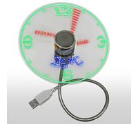 Fiorky Ventilateur d'horloge LED Affichage de la température de l'heure Mini ventilateur clignotant de refroidissement DC 5 V Gadgets portables Alimenté for USB Col de cygne flexible Horloge