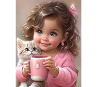 Fiorky Young Girl Diamond Art Kits for Adults, 5D DIY Full Round Drill Diamond Painting Young Girl Kit Art Craft for Home Decor Gifts