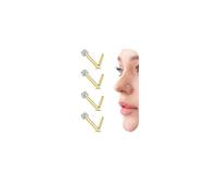 FIOROYAL 4Pcs 20G Piercing Nez Remplie ' 1.5-3MM Ronde Zircone Piercing Nez Acier Chirurgical Droite L et Vis Forme Percing au Nez Or,18G2MML