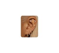 FIOROYAL 7 Paires Boucles d’Oreilles Femme Or - Créoles 14K Plaqué Or Clous Cartilage Acier Inoxydable Huggie Hypoallergéniques pour Piercing Oreille Cartilage Helix Tragus G2