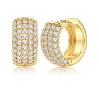 FIOROYAL Ohrringe Herren -Hypoallergene Klein Creolen Silber 925 Trendy Dick Leichtgewicht CZ Huggie Ohrringe für Herren-Schlaf Silber Creolen Diamant Unisex Ohrringe G3
