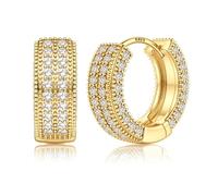 FIOROYAL Ohrringe Herren -Hypoallergene Klein Creolen Silber 925 Trendy Dick Leichtgewicht CZ Huggie Ohrringe für Herren-Schlaf Silber Creolen Diamant Unisex Ohrringe G2