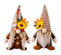 Fiotha 2 Pièces Décorations de Lutin d'automne, Automne Elfe GNOME, Lutins de Tournesol en Peluche, Automne Gonk, pour La Fête des Moissons, l'Automne, Thanksgiving, Halloween