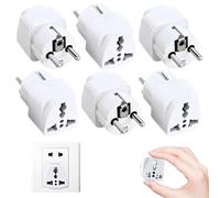Fiotha Adaptateur Universel vers France, 6 Pièces Adaptateur Prise Chine vers France, Adaptateur Prise International vers France,pour UK Anglaise Angleterre, Chine, Australie, Japon, Italie, Suisse