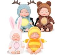 Fiotha Poupee Bebe, Poupée Bébé Reborn, Realiste Poupees 4 Set Vêtements De Poupées Vêtements Accessoires, Matériau en PVC Lavable, Soft Body, pour Enfant, Filles et Garçons