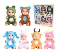 Fiotha Poupee Bebe Reborn, Lot de 8 Mini Poupées Reborn, 11cm Mini Poupee, Poupee Reborn, Mini Poupées Reborn, avec des Vêtement d'animaux Poupée Bébé, Cadeau approprié pour Les Enfants