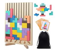 Fiotha Puzzle en Bois Tetris, Tetris en Bois, Puzzle 3D en Bois Tetris, Tetris Puzzle Enfant, Jeux Montessori 3 4 5 6 Ans, Jeux Educatif Cadeau pour GarçOns Et Filles (Coloré)