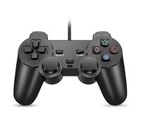 FIOTOK Manette filaire compatible avec manette PS2, avec manette de jeu améliorée pour PS2 avec câble de 2,2 m, noir classique