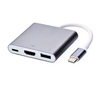 FIOUSY Adaptateur USB C vers HDMI, USB 3.0 Type C vers HDMI 4K Multiport AV Convertisseur avec USB 3.0 Port Mac HDMI Adaptateur pour MacBook Pro/S8+/S9+/projecteur/Moniteur