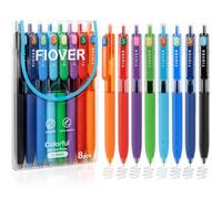 FIOVER Stylos gel colorés - 0,5 mm - Encre à séchage rapide - Pointe fine - Écriture lisse - Stylos colorés pour journalisme, articles scolaires - Cadeaux pour infirmières et adolescents - Chaussettes