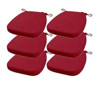 FIOVIP Coussin de Chaise avec Sangles Amovible, Lavable, Double antidérapant Haute élasticité(40X38X33CM(3CM),Rouge vin,6 pièces)