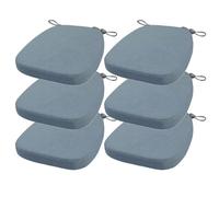 FIOVIP Coussin de Chaise avec Sangles Amovible, Lavable, Double antidérapant Haute élasticité(40X38X33CM(3CM),Bleu Ciel,6 pièces)