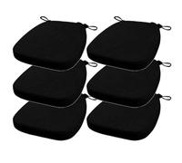 FIOVIP Coussin de Chaise avec Sangles Amovible, Lavable, Double antidérapant Haute élasticité(40X38X33CM(3CM),Noir,6 pièces)