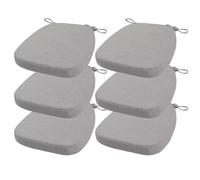 FIOVIP Coussin de Chaise avec Sangles Amovible, Lavable, Double antidérapant Haute élasticité(40X38X33CM(3CM),Gris Clair,6 pièces)