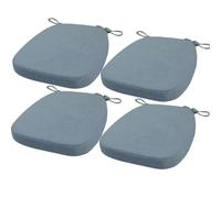 FIOVIP Coussin de Chaise avec Sangles Amovible, Lavable, Double antidérapant Haute élasticité(40X38X33CM(3CM),Bleu Ciel,4 pièces)