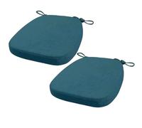 FIOVIP Coussin de Chaise avec Sangles Amovible, Lavable, Double antidérapant Haute élasticité(43X40X33CM(5CM),Bleu foncé,2 pièces)