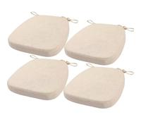 FIOVIP Coussin de Chaise avec Sangles Amovible, Lavable, Double antidérapant Haute élasticité(43X42X33CM(5CM),Blanc,4 pièces)
