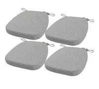 FIOVIP Coussin de Chaise avec Sangles Amovible, Lavable, Double antidérapant Haute élasticité(43X42X33CM(3CM),Gris Clair,4 pièces)