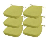 FIOVIP Coussin de Chaise avec Sangles Amovible, Lavable, Double antidérapant Haute élasticité(43X42X33CM(3CM),Herbe Verte,6 pièces)