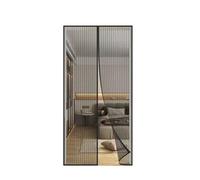 FIOVIP Moustiquaire Porte Fenetre, 60x140CM Rideaux, fermeture automatique, installation facile sans perçage, moustiquaires magnétiques pour entrées/balcons etc.(polyester, Noir)