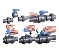 fip - vanne pvc fip double union à coller 63mm - vib63c