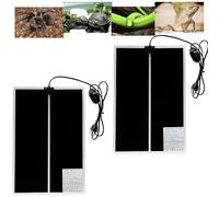 FIPASEN Tapis Chauffant Reptile, 2 Pièces Coussin Chauffant Terrarium Réglable avec Contrôle De La Température pour Tortue, Serpents, Lézards, Geckos, Araignées - Chauffant Aquarium (20W: 42x28CM)