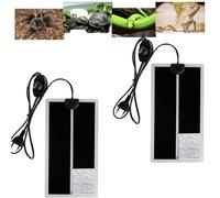 FIPASEN Tapis Chauffant Reptile, 2 Pièces Coussin Chauffant Terrarium Réglable avec Contrôle De La Température pour Tortue, Serpents, Lézards, Geckos, Araignées - Chauffant Aquarium (7W: 28x15CM)